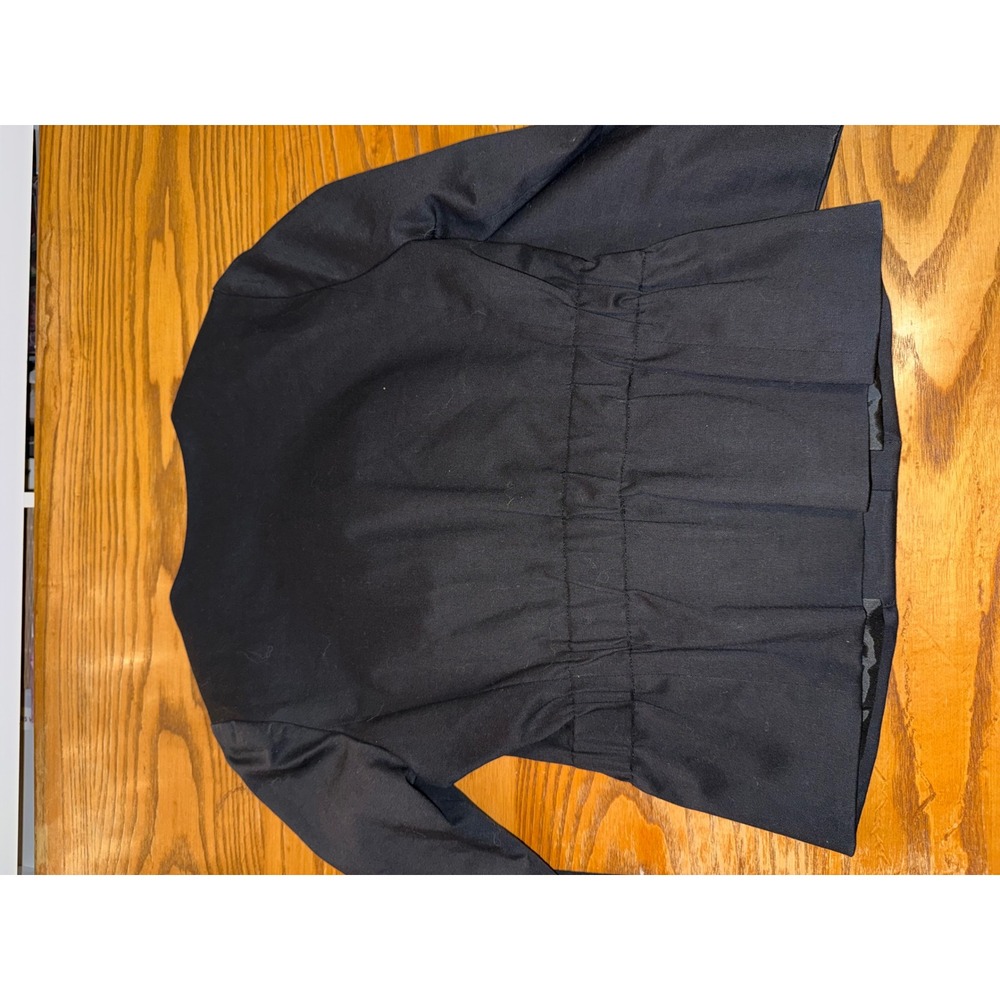 Theory Black Cropped Peplum Jacket Blazer Womens Size 4 Collarless - Picture 9 of 9